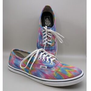 Vans Lace Up Shoes Rainbow Tie Dye Canvas Low Top‎ Mens Size 6.5 Womens Size 8